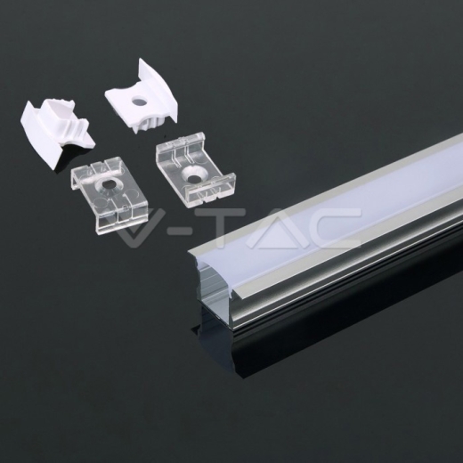 LED Strip Mounting Kit With Diffuser Aluminum 2000 x 23 x 15.5mm Milky - 2