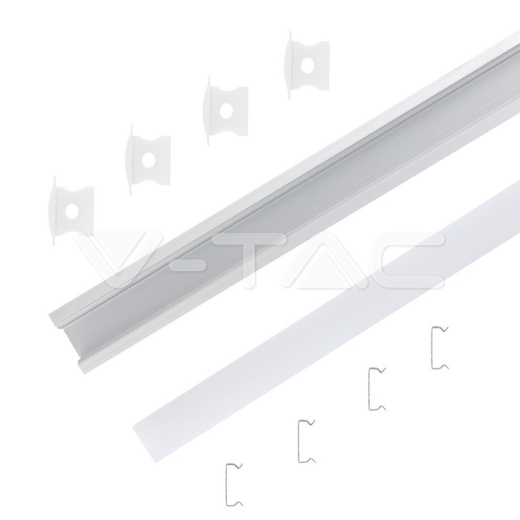 LED Strip Mounting Kit With Diffuser Aluminum 2000 x 23 x 15.5mm Milky - 3
