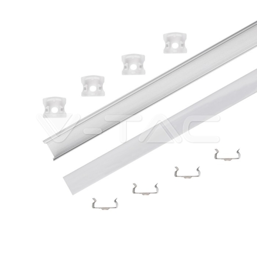 LED Strip Mounting Kit With Diffuser Aluminum 2000 x 17.2 x 15.5mm Milky - 2