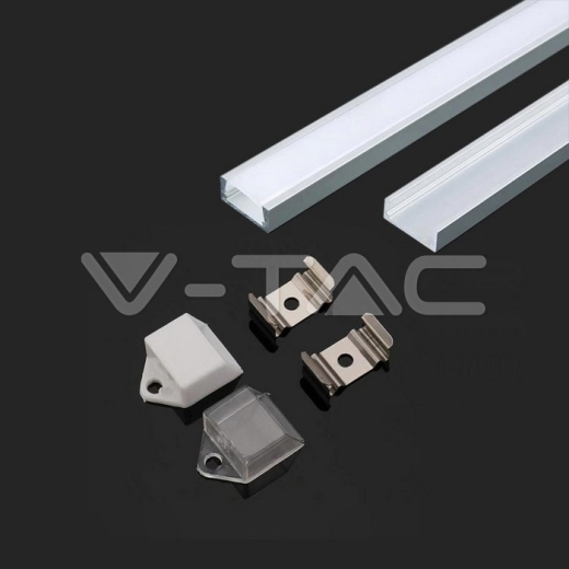 LED Strip Mounting Kit With Diffuser Aluminum 2000 x 16 x 7mm Milky - 3