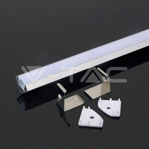 Kit de montaje para tiras de LED de aluminio con difusor opaco 2000 x 19 x 19mm - 3