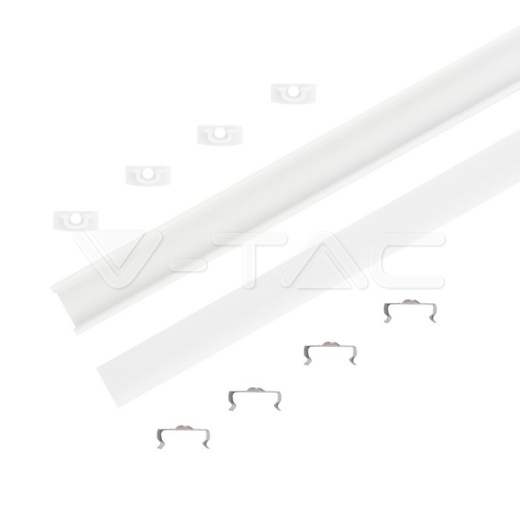 Kit de montaje para tiras de LED de aluminio con difusor blanco 2000 x 17.4 x 7mm - 2