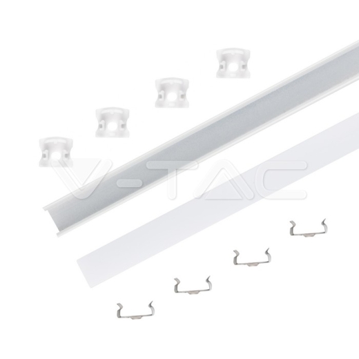 Kit de montaje para tiras de LED de aluminio con difusor blanco 2000 x 17.2 x 15.5mm - 2
