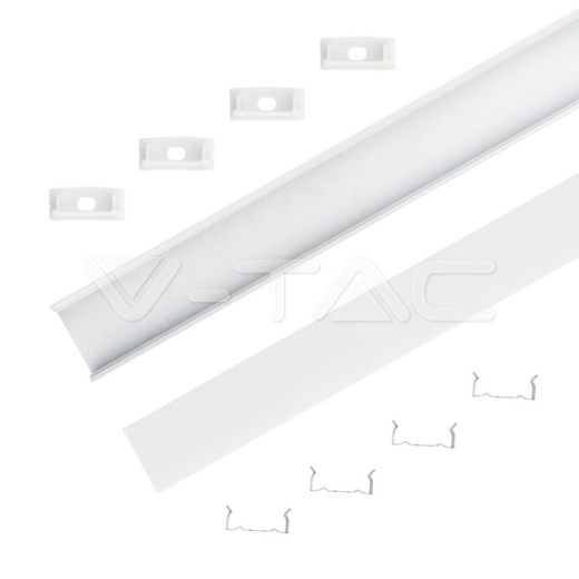 Kit de montaje para tiras de LED de aluminio con difusor blanco 2000 x 23.5 x 10mm - 2