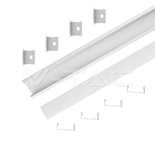 Kit de montaje para tiras de LED de aluminio con difusor opaco 2000 x 30 x 20mm - 2