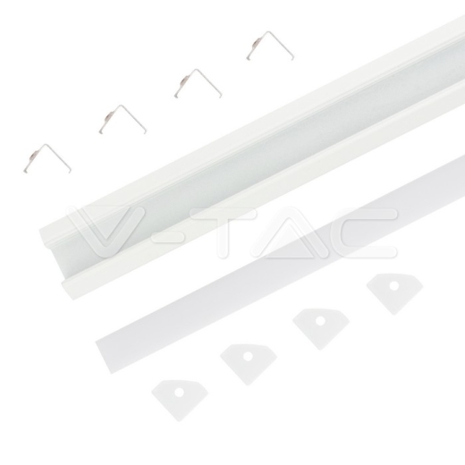 Kit de montaje para tiras de LED de aluminio con difusor blanco 2000 x 19 x 19mm - 2