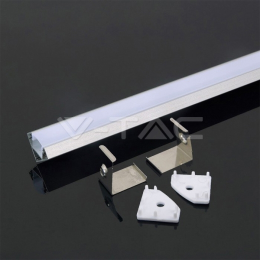 Kit de montaje para tiras de LED de aluminio con difusor blanco 2000 x 19 x 19mm - 3