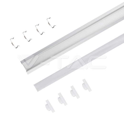 Kit de montaje para tiras de LED de aluminio con difusor opaco 2000 x 24.7 x 7mm - 2