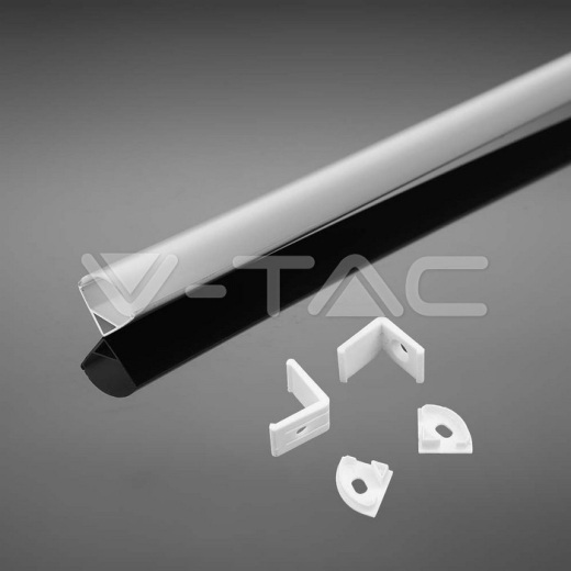 Kit de montaje para tiras de LED de aluminio con difusor blanco 2000 x 15.8 x 15.8mm - 3
