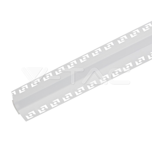 LED Strip Mounting Kit With Diffuser Aluminum Milky Gypsum Outer Corner 2000mm - 1