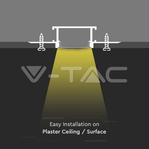 Kit de montaje para tiras de LED de aluminio con difusor opaco ancho 2000mm - 3