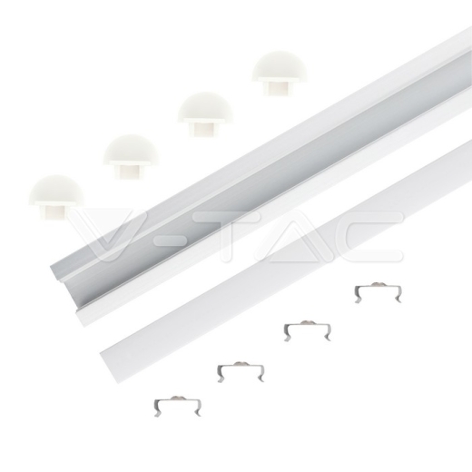 LED Strip Mounting Kit With Diffuser Aluminum 2000 x 24.5 x 12.2mm Milky - 2