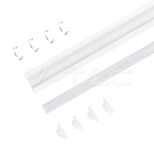 Kit de montaje para tiras de LED de aluminio con difusor blanco 2000 x 24.7 x 7mm - 2
