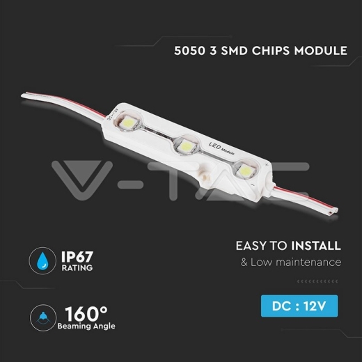 LED Module 3SMD Chips SMD5050 Blanco frio IP67 - 2