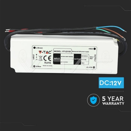 LED Plastic Slim Power Supply 150W IP67 12V - 4