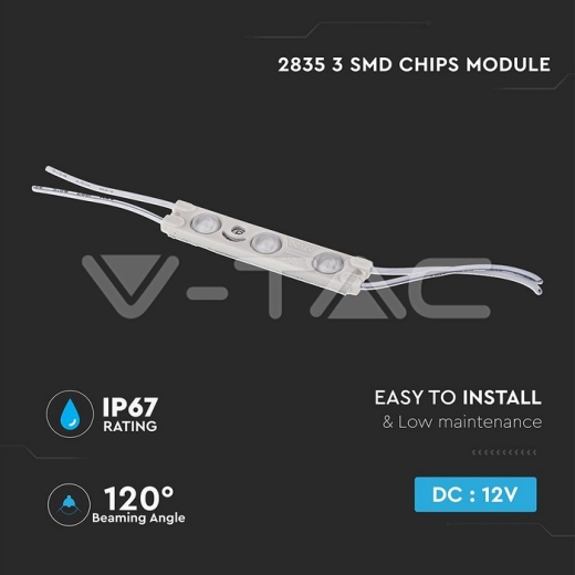 LED Module 3SMD Chips SMD2835 Rojo IP67 - 2