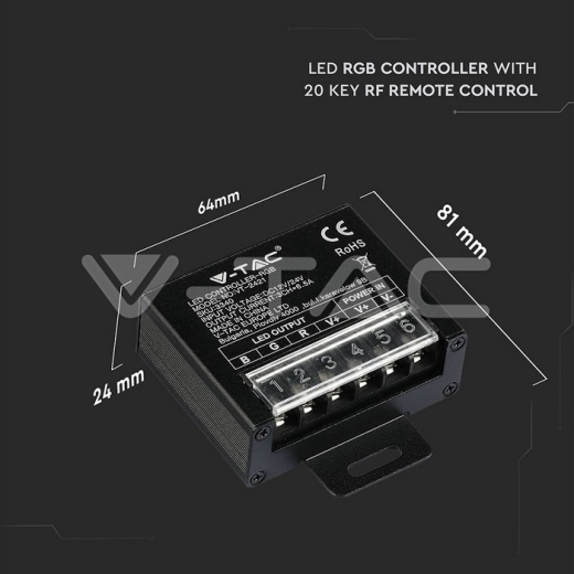 Mini controlador LED RGB 20 butones RF Control remoto - 4