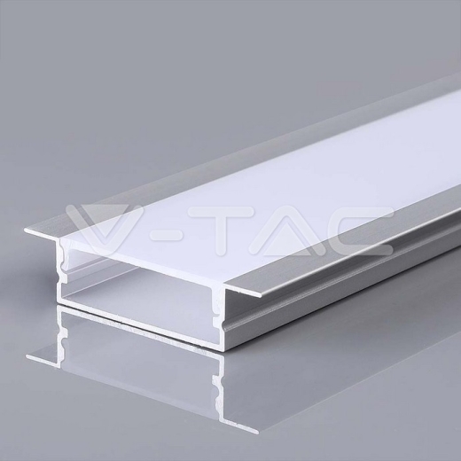 Kit Montaje Tira LED Con Difusor Aluminio 2000*30*10mm Cuerpo Plata - 1