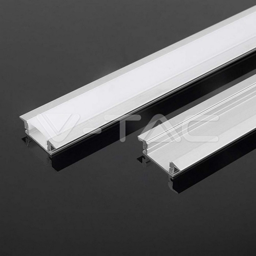 LED Strip Mounting Kit With Diffuser Aluminum 2000* 24.7*7mm Milky - 1