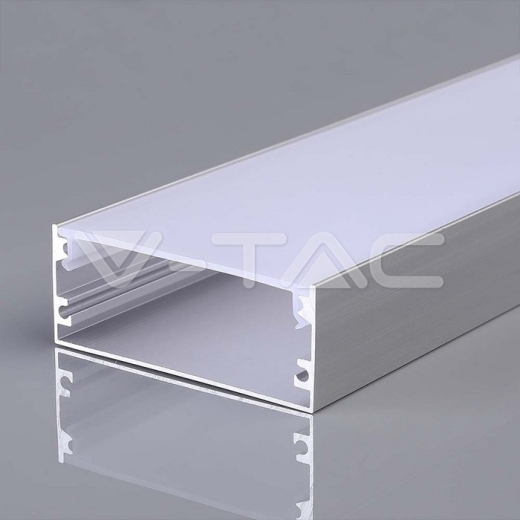 Kit Montaje Tira LED Con Difusor Aluminio 2000*50*20mm Cuerpo Plata - 1