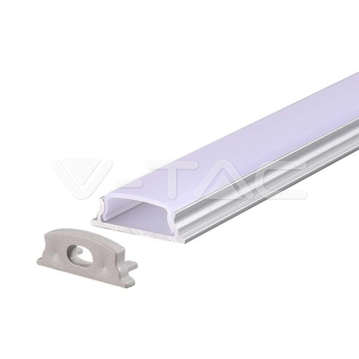 LED Strip Mounting Kit with Diffuser Silver Housing Flexible 2000*18*6mm - 2