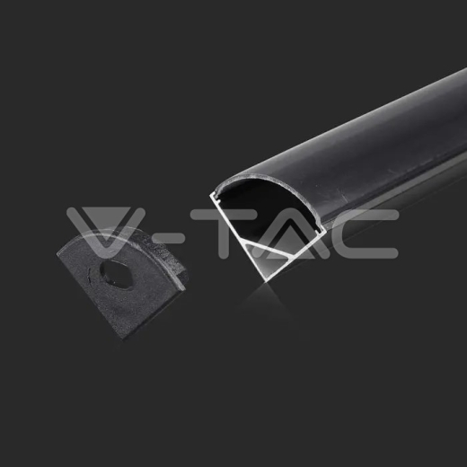 Kit de montaje para tiras de LED de aluminio con difusor Negro 2000x15.8x15.8mm - 1