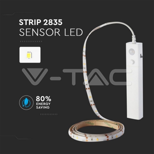 Tira de LED 1m. 2835 con batería y sensor 2700K - 4