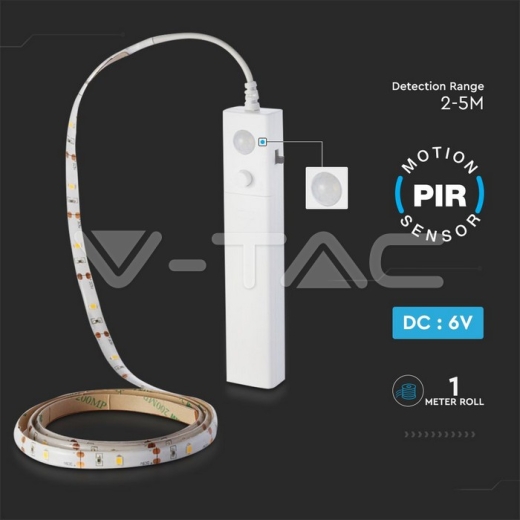Tira LED 1m. 2835 con batería y sensor 4000K - 7