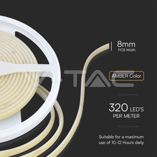Tira LED COB 320 LED 10W/m. Ámbar IP67 24V - 3