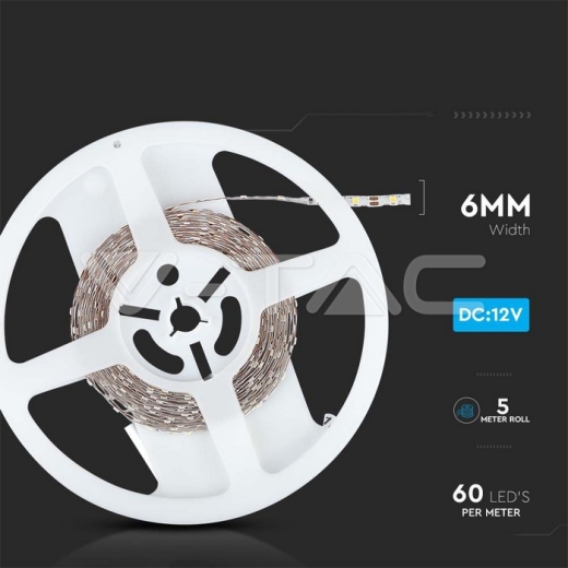 Tira de LED 2835 60 LED´s 4W 12V IP20 4000K 5m - 9