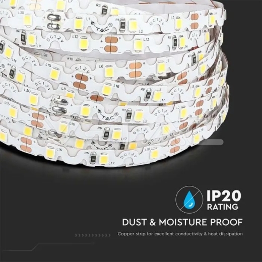 Tira LED 2835 60 LEDs 12V IP20 6500K - 6