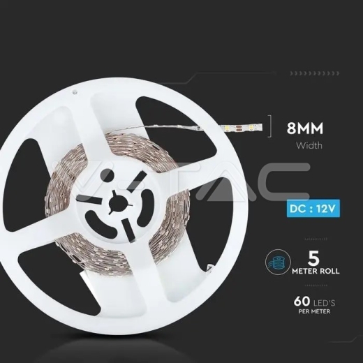Tira LED 2835 60 LEDs 12V IP20 6500K - 9