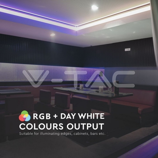 Tira LED 8W 5050 60 LEDs 12V IP20 RGB 4000K, rollo de 5m - 10