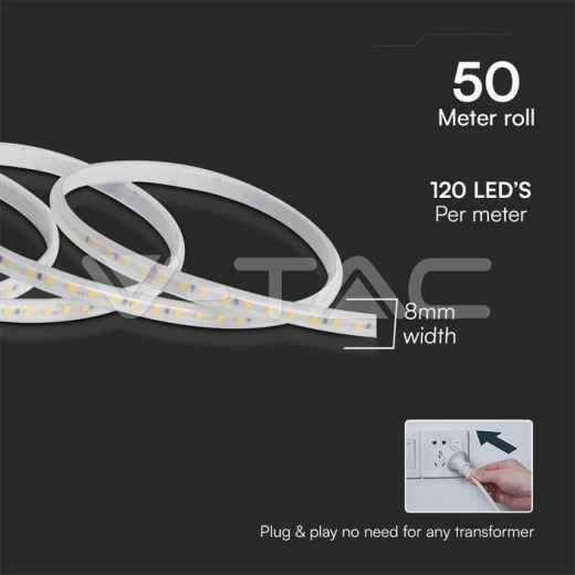 LED Strip Light Set 10W 2835 121 3000K 50m/SET 220V - 3