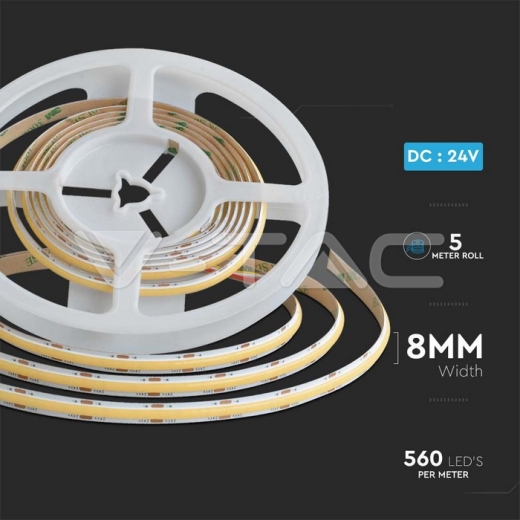 LED Strip SMD 2835 COB Double PCB 8mm 3in1 18W/m - 6