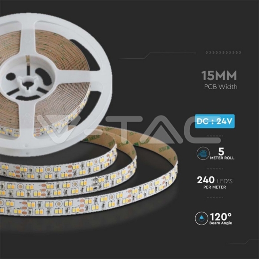 LED Strip SMD 2835 240LED Double PCB IP20 15mm 3in1 21W/m - 7