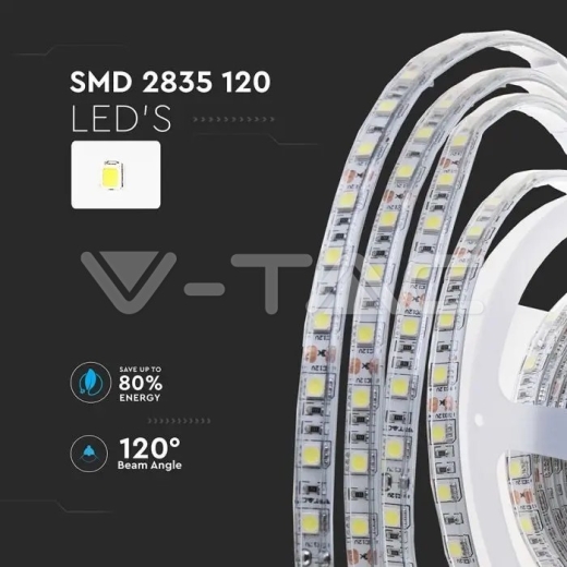 LED Strip SMD2835 120 LEDs 24V IP65 4000K Double PCB 10m Roll - 4