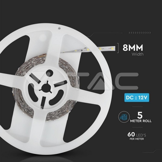 Tira LED SMD3528 - 60LED Amarillo IP20 3,2W/m - 9