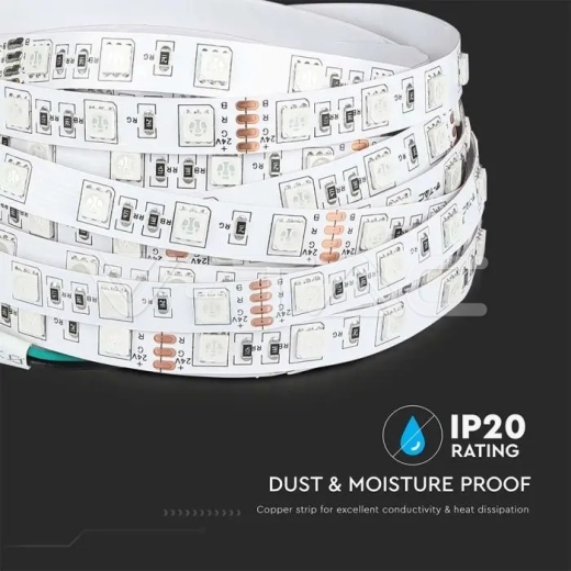 Tira LED SMD5050 60 LEDs 24V 3000K IP20 - 6