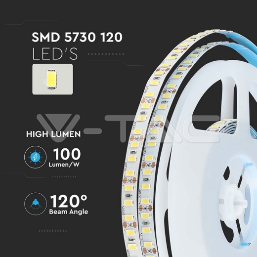 LED Strip SMD5730 120 LEDs High Lumen 4000K IP20 - 5