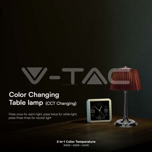 Lámpara de Mesa LED 1.5W 3 en 1 Cromo Marrón - 5