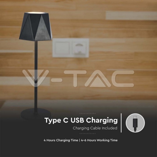 1.5W LED Table Lamp Black 3in1 - 5