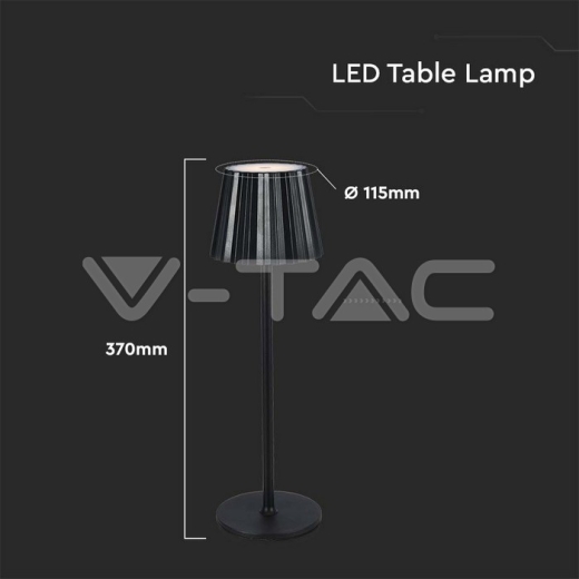 Lámpara de mesa LED 1,5W negra 3 en 1 - 6