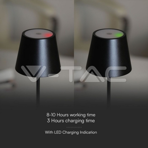 1.5W LED Table Lamp 3000K IP54 Sand Black Body - 11