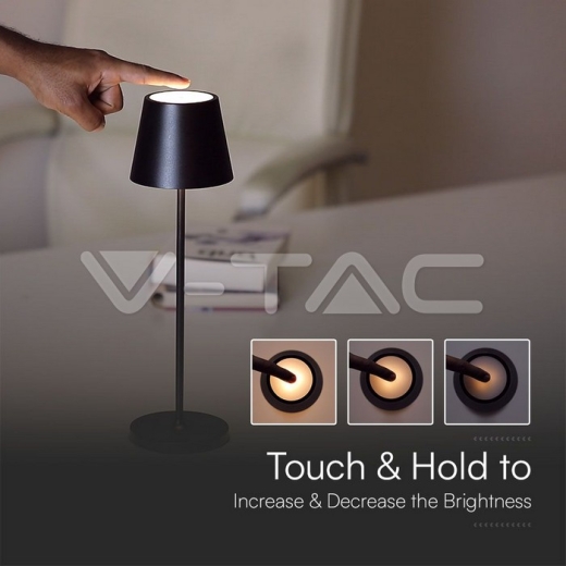 1.5W LED Table Lamp 3000K IP54 Sand Black Body - 9