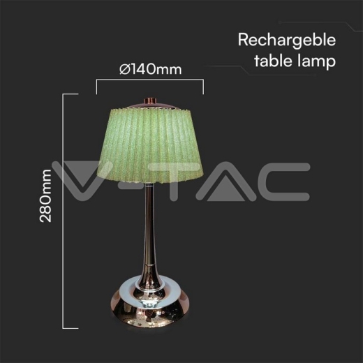 Lámpara de Mesa LED 1.5W 3 en 1 Cromo + Verde Pálido - 2