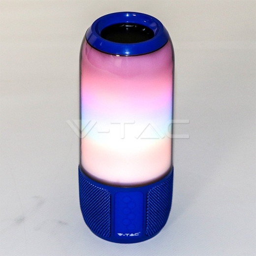 2*3W LED Table Lamp Speaker USB & TF Card Slot Blue - 2