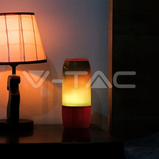 2*3W LED Table Lamp Speaker USB & TF Card Slot Red - 7