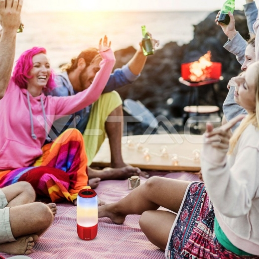 2*3W LED Table Lamp Speaker USB & TF Card Slot Red - 8