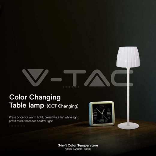 Lámpara de Mesa LED 2.7W 3 en 1 Blanco - 5